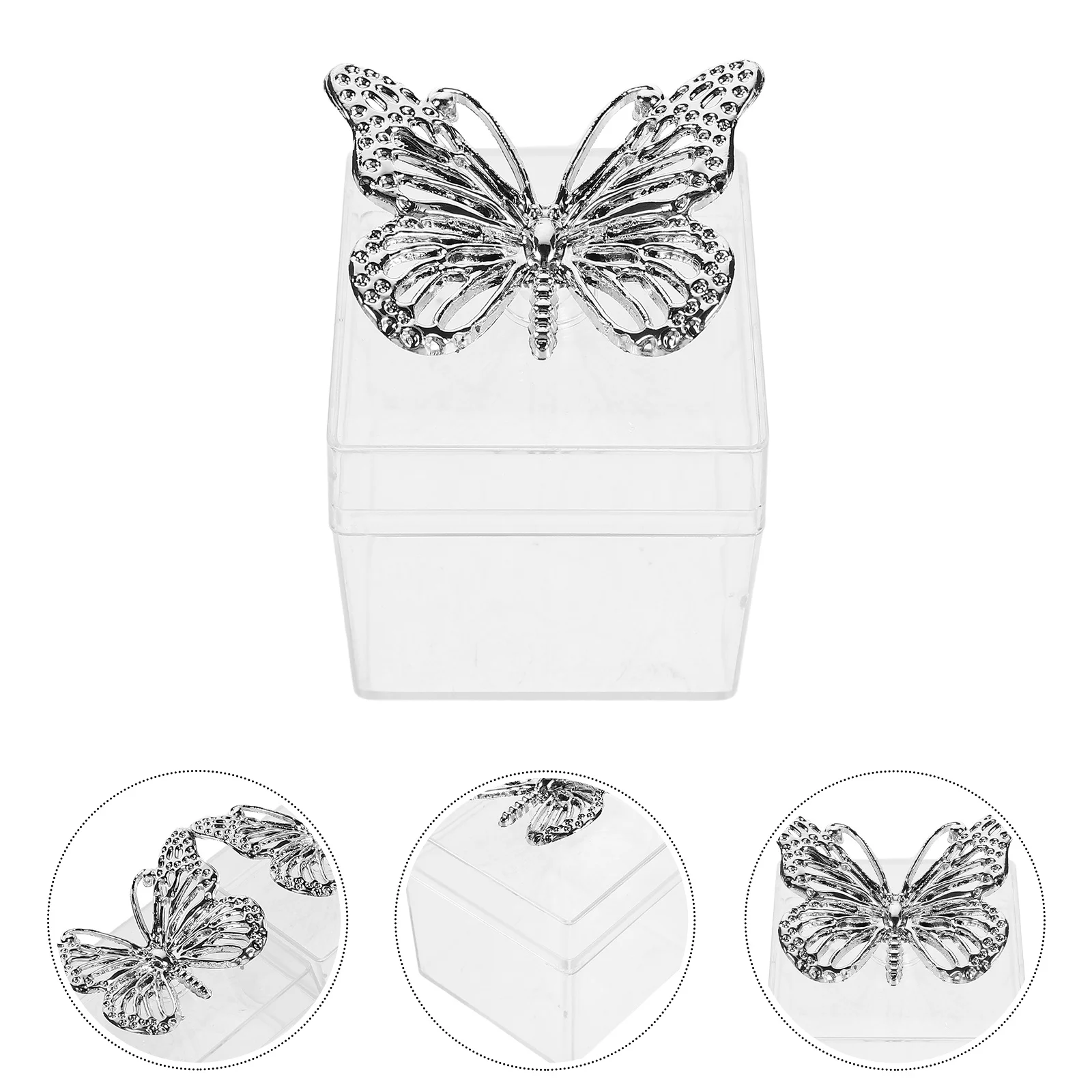 

12pcs European Style Wedding Candy Boxes Transparent Plastic Butterfly Treat Storage Containers For Bridal Shower