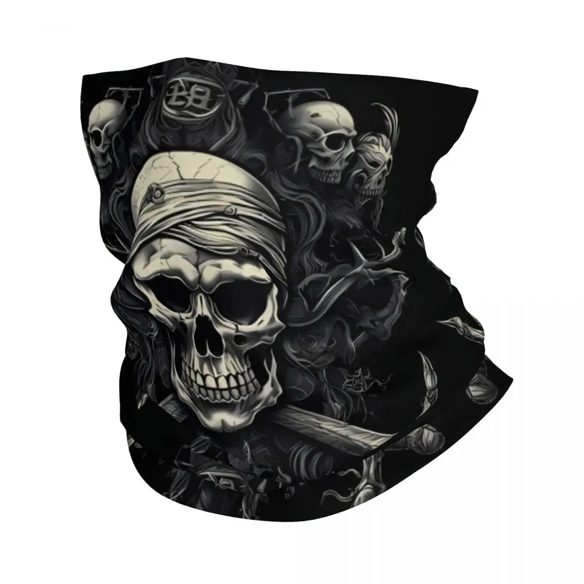 Skull Tattoo Thin Wrap Scarf Bandana Skull Neck Gaiter Face Cover Headband