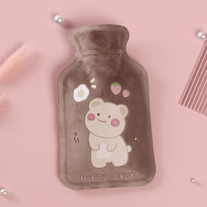 Soft Velvet Hot Water Bottle To Relieve Menstrual Pain, Keep Warm And Reduce Fever Household Winter Plush Hand Warmer