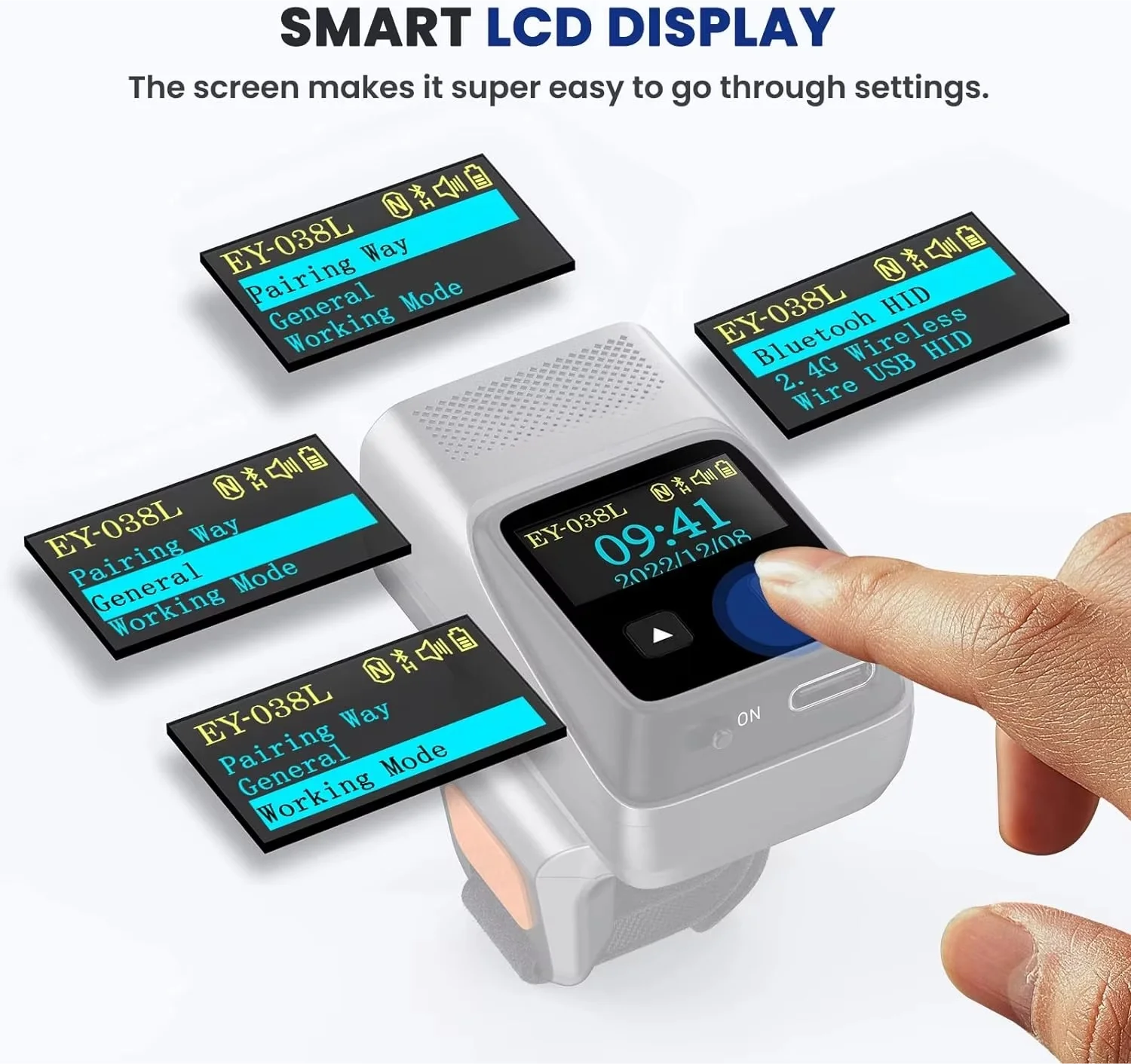Eyoyo Mini 1D Wearable Wireles - Barcode Scanner Wireless recension och pris