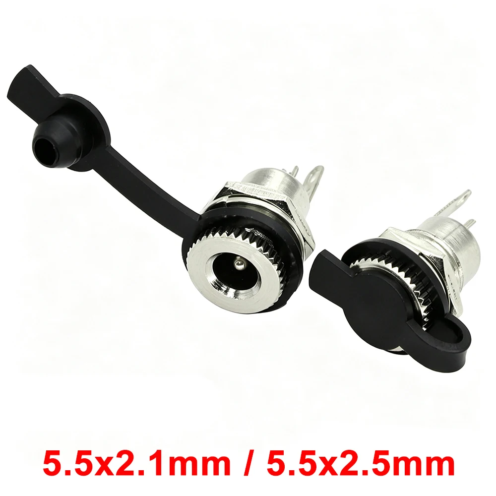 10Pcs DC099 5.5x2.1mm / 5.5*2.5mm DC Power Socket Female Panel Mount Adapter Connector With Waterproof Cover For Welding DIY