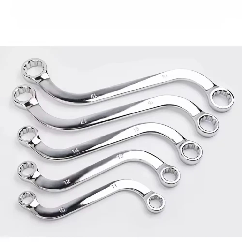 Allsome 5 stks S Type Double Ended Inbussleutel 140-240 MM Combinatie Ring Spanner Pruim Plaat Gebogen Machine Fastener Reparatie Tools