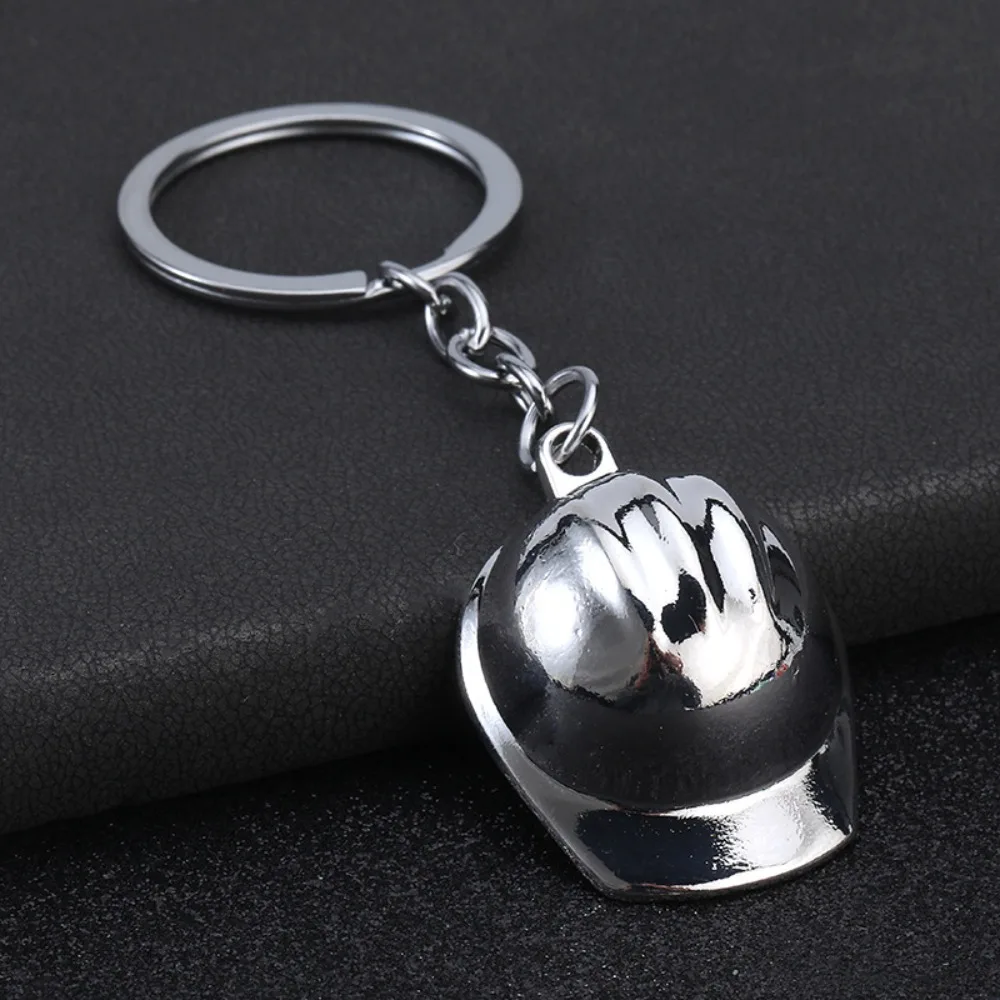 الإبداعية مهندس المفاتيح خوذة أمان صغيرة كيرينغ متعة وساحرة سلسلة حلقة خوذة بلاستيكية قبعة صلبة قلادة الهدايا #6