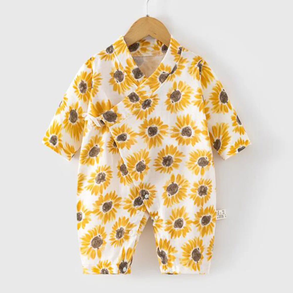 Baby Girl Romper Long Sleeve Gauze Thin Type Baby Boy Summer Clothes Air Conditioning Room Newborn Infant Jumpsuit