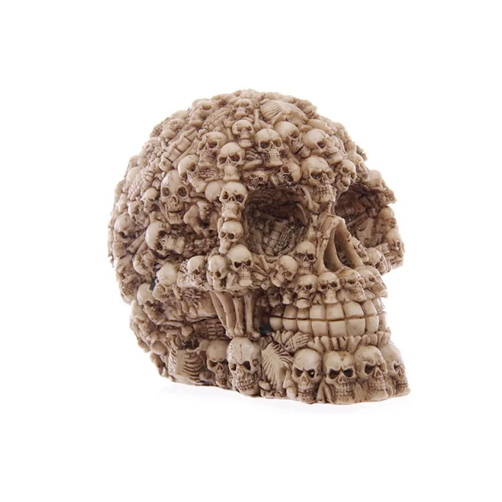 

Realistic Resin Skull Spooky Head Statue Figurine Halloween Decoration Sculptures Gothic Ornament
