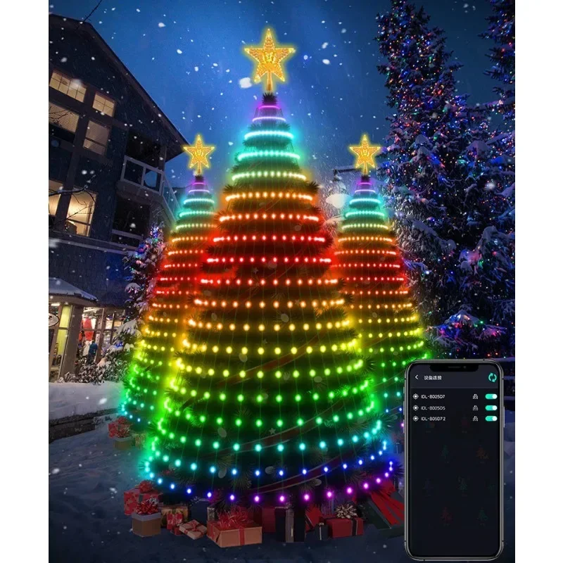 Christmas Decor APP Application Control DIY Lmage Light String 2.1M LED Christmas Tree Decorative Light Lntelligent IDeal LED