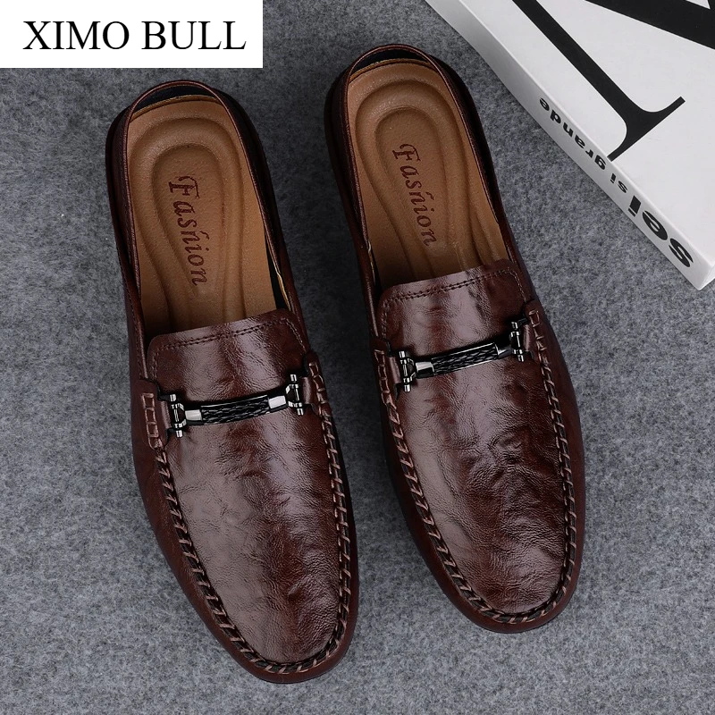 

XIMO BULL Высококачественная мужская кожаная обувь с сеткой, мужская обувь в стиле ретро, прочная и прочная мужская повседневная обувь