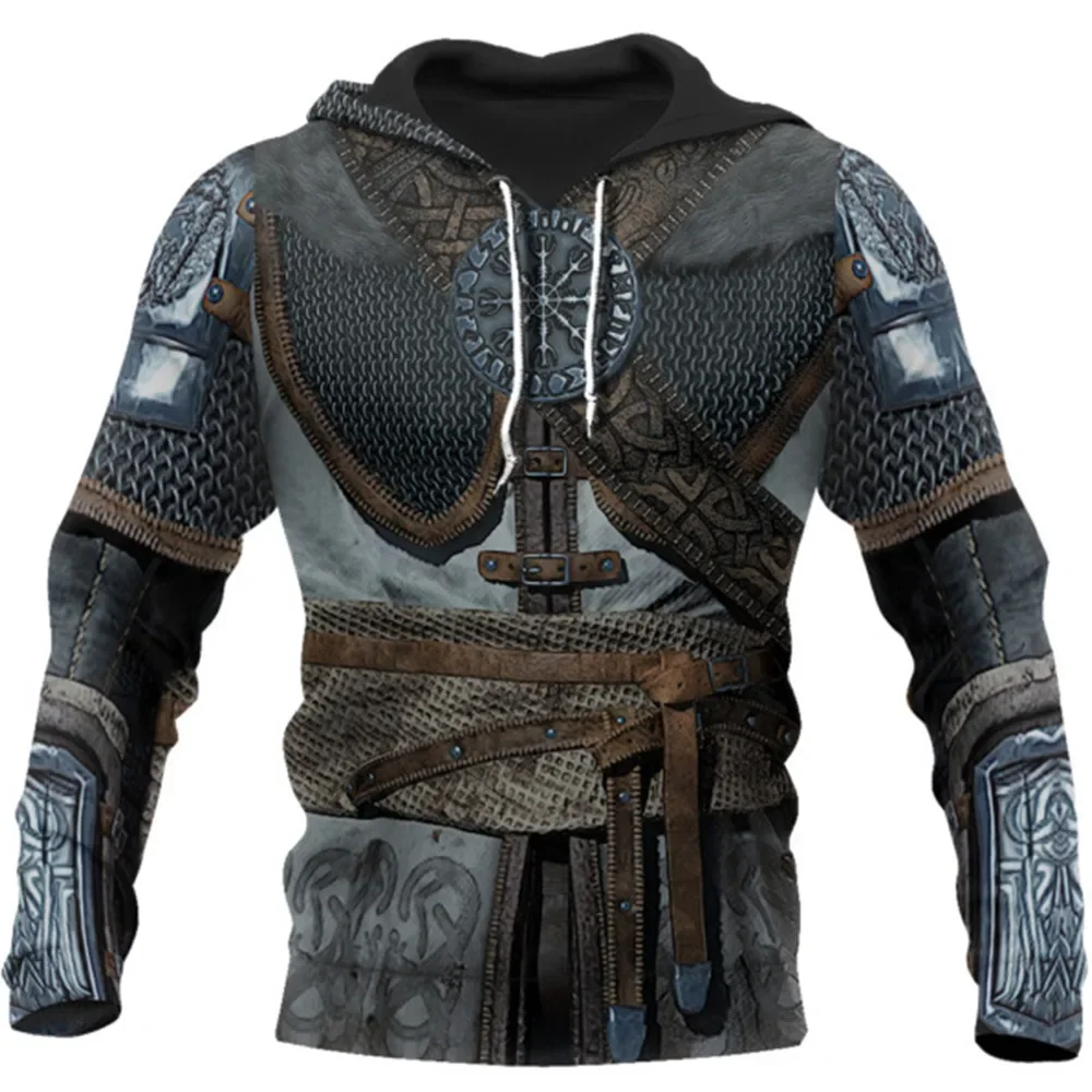 Knights Templar 3D-Druck Herren Laxity Hoodie Lässiger Oversize-Pullover Beliebter Streetwear-Mode-Sweatshirt Trendige Herrenbekleidung – Detail 10
