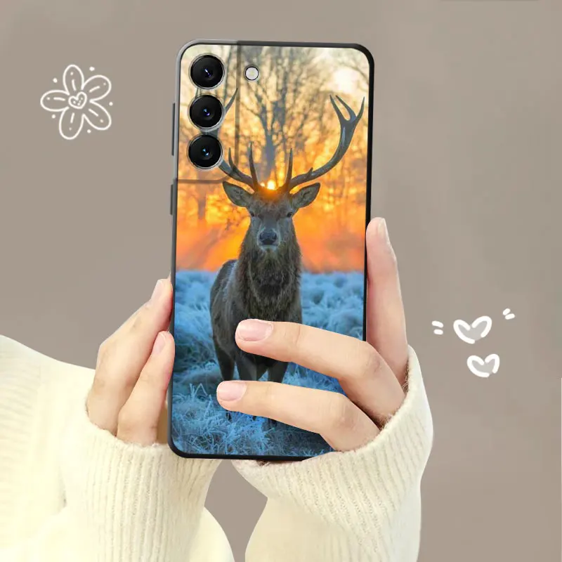 Forest Animal Deer Hunting Camo Phone Case For Samsung Galaxy S23 S22 S21 S20 FE Ultra S10 S9 S8 Plus Note 20Ultra 10Plus Cover