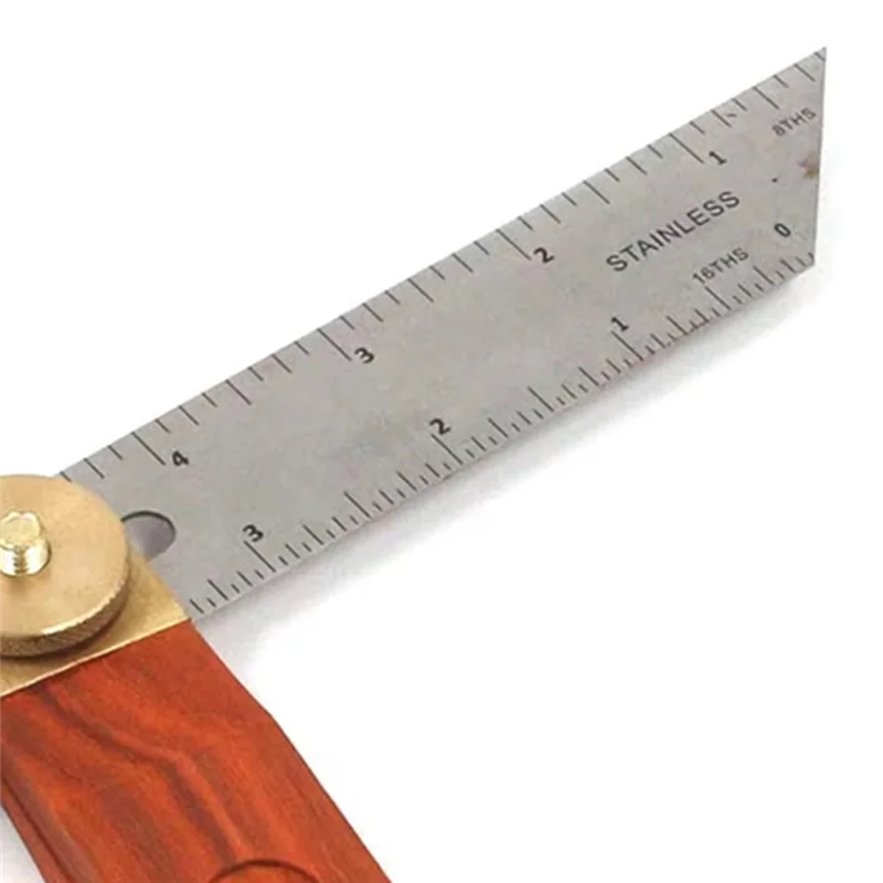 A69eangle Rulers Gauges Tri Square Sliding T-Bevel With Wooden Handle Level Measuring Tool Wooden Marking Gauge Protractor