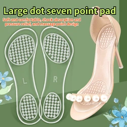 Protectores de talón de plantilla de siete puntos para mujer, cojín de silicona, productos para el cuidado de los pies, almohadilla antideslizante para zapatos, tacones altos, plantilla de tamaño ajustable