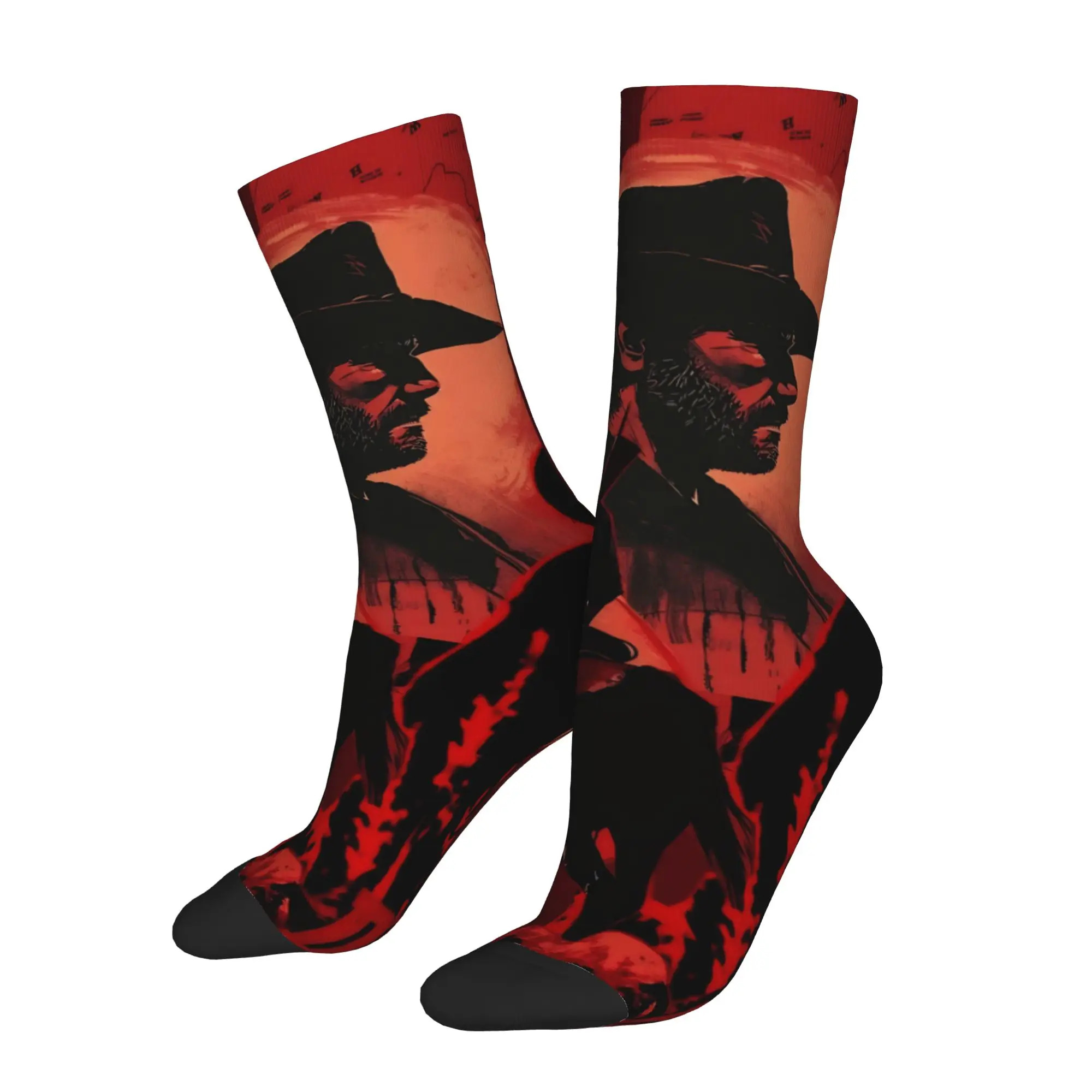 Cool Red Dead Redemption Football Socks John Abigail Jack Polyester Long Socks for Women Men Sweat Absorbing