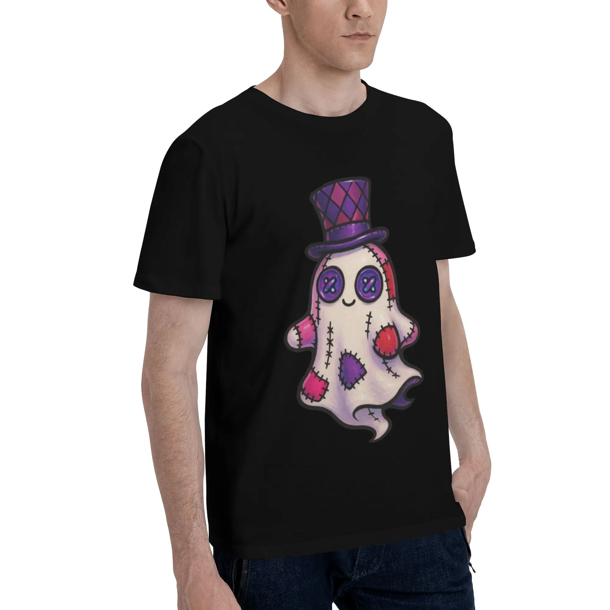 Ragdoll Ghost Mad Hatter Halloween Men's T Shirts  Vintage Tees Short Sleeve O Neck Cotton Adult Clothing T-Shirt