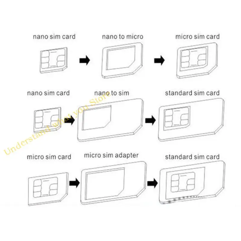 

J60A 4 в 1 наборы адаптеров -карты со стандартным Micro -лотка для карты для нано