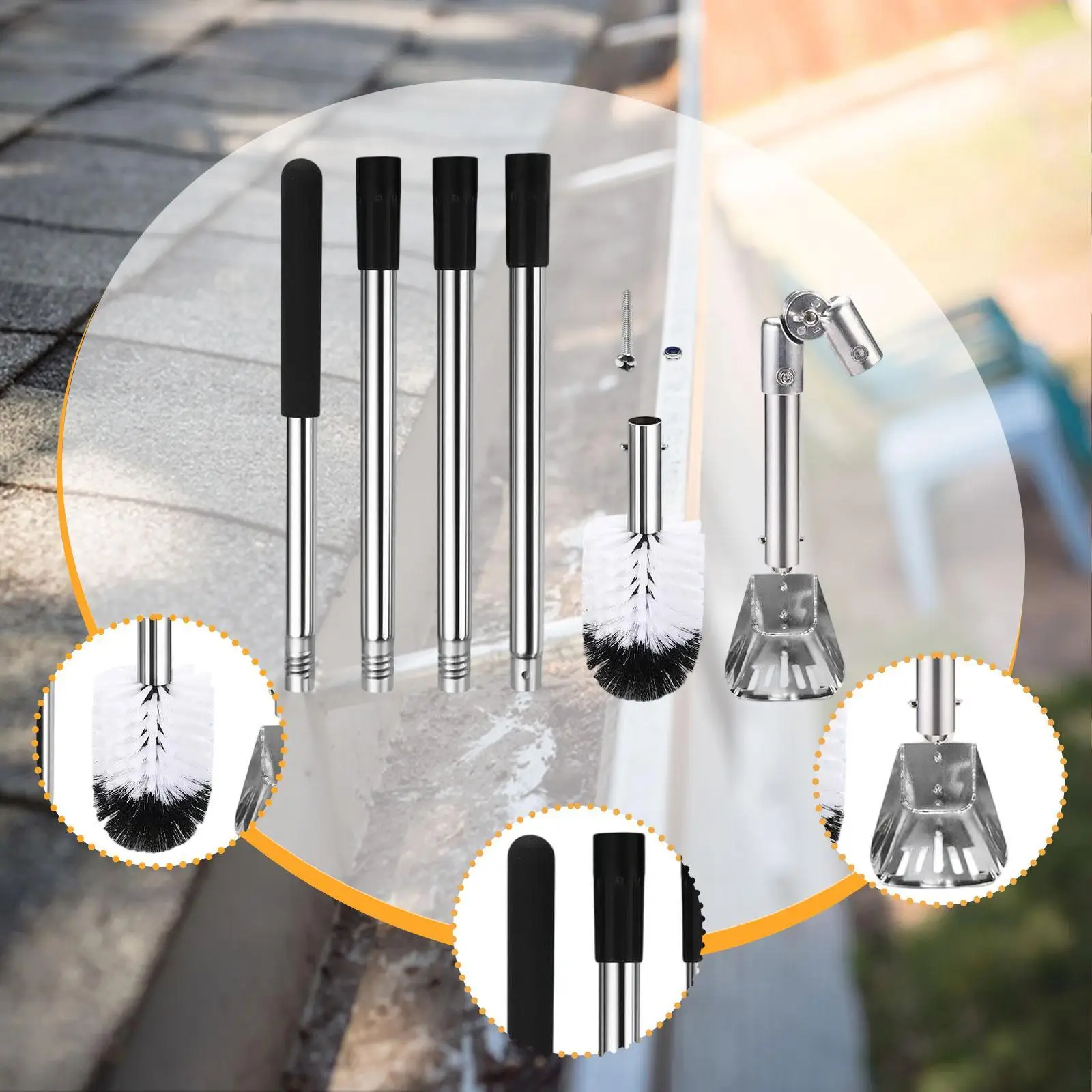 Gutter Cleaner Adjustable Angle Easy Remove Ditch Home Gutter Cleaning Tools