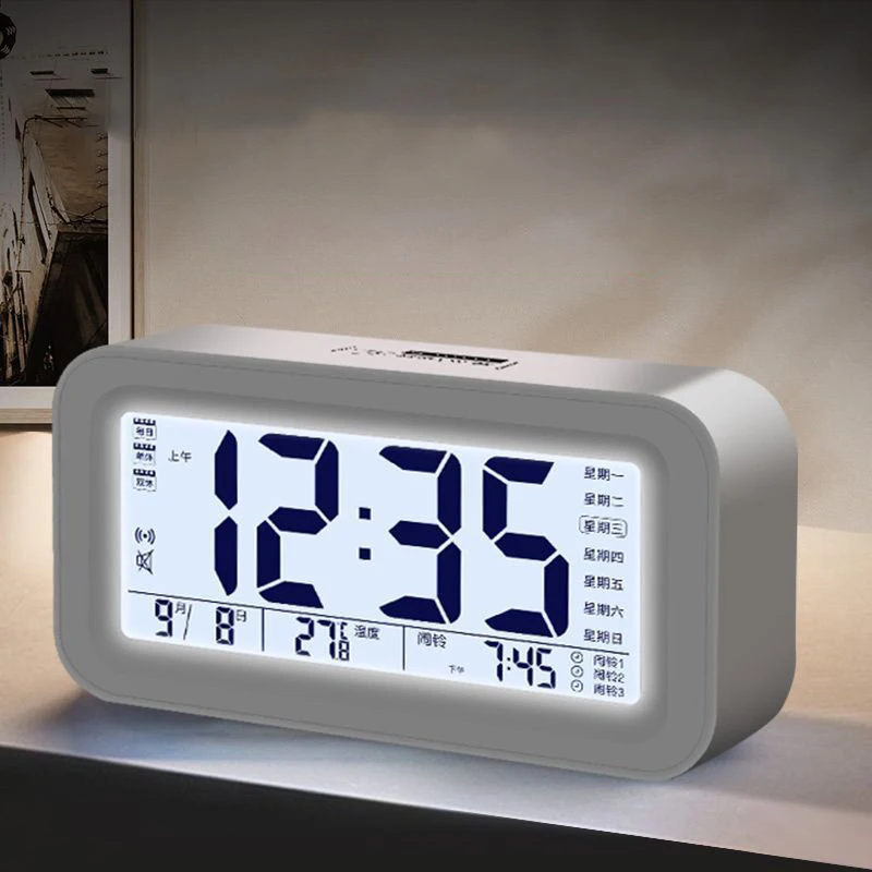 Electronic Alarm Clock Elderly Student Luminous Clock Silent Large Characters Creative Children Smart Home Bedside Alarm Clock▪