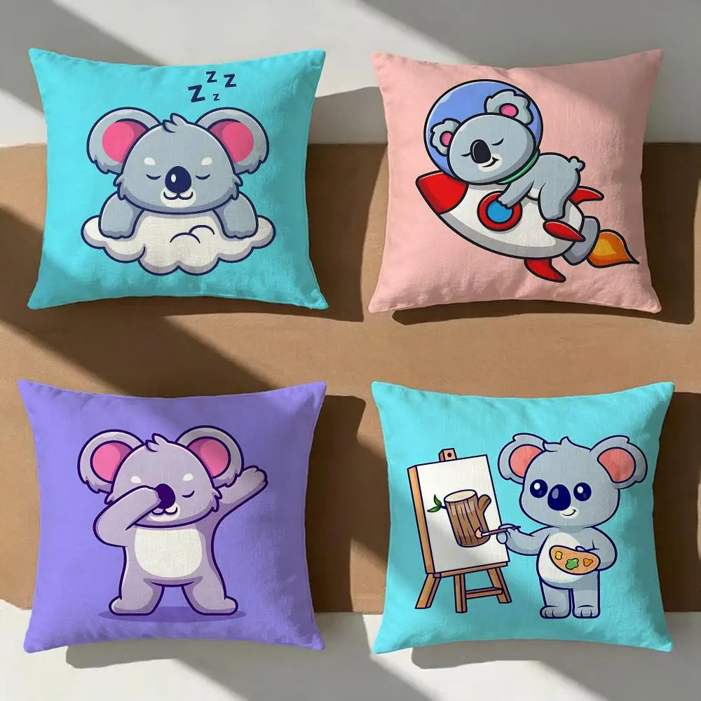 Animal koala Cushion Cover Pillow Cover Nordic Minimalist Throw DoubleSided Print Cushion Case for Sofa Bedroom Decor