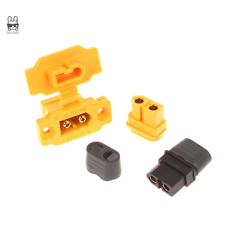 5pcs Black Yellow XT60BE-M Male Bullet Connector Wire Cable Plug Waterproof Cover For RC FPV Charger Battery Motor ESC