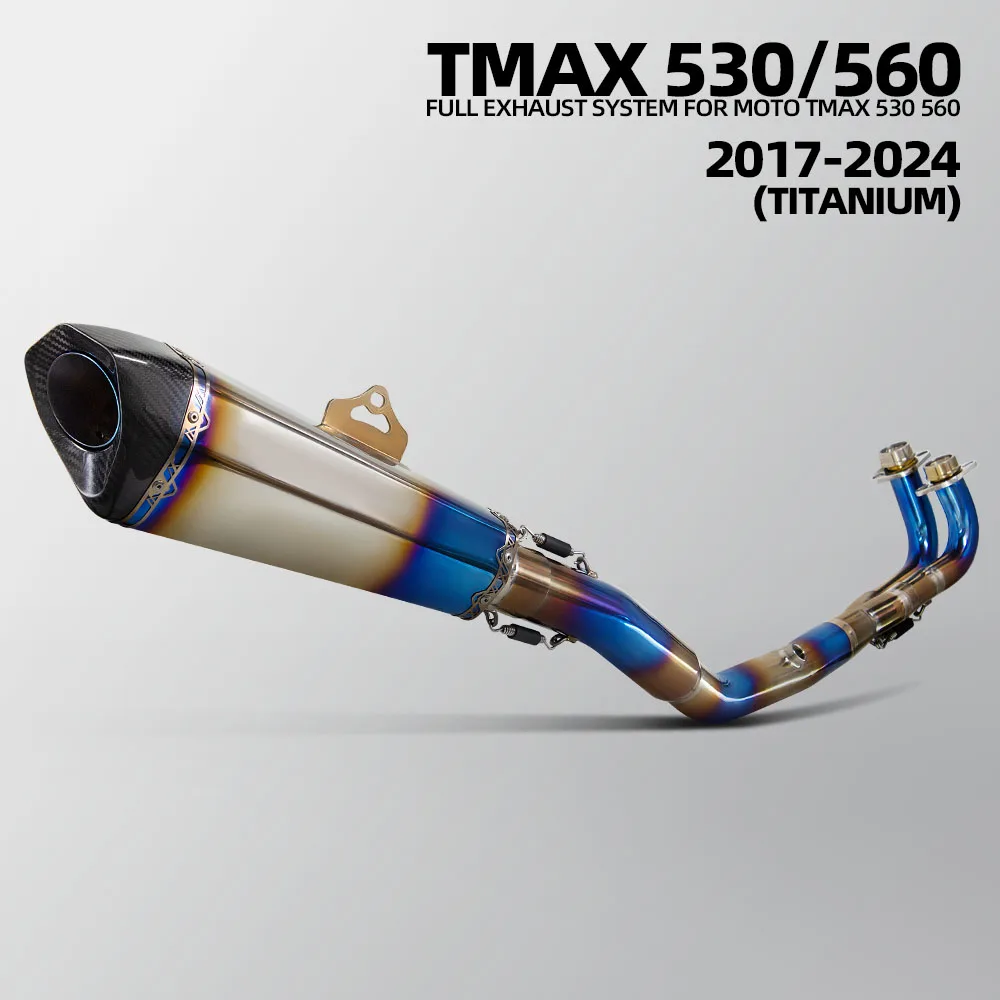 

Для Yamaha TMAX TMAX530 TMAX560 2017-2024 мотоциклетная полностью титановая выхлопная система, модифицированный аварийный коллектор, глушитель, часть скутера