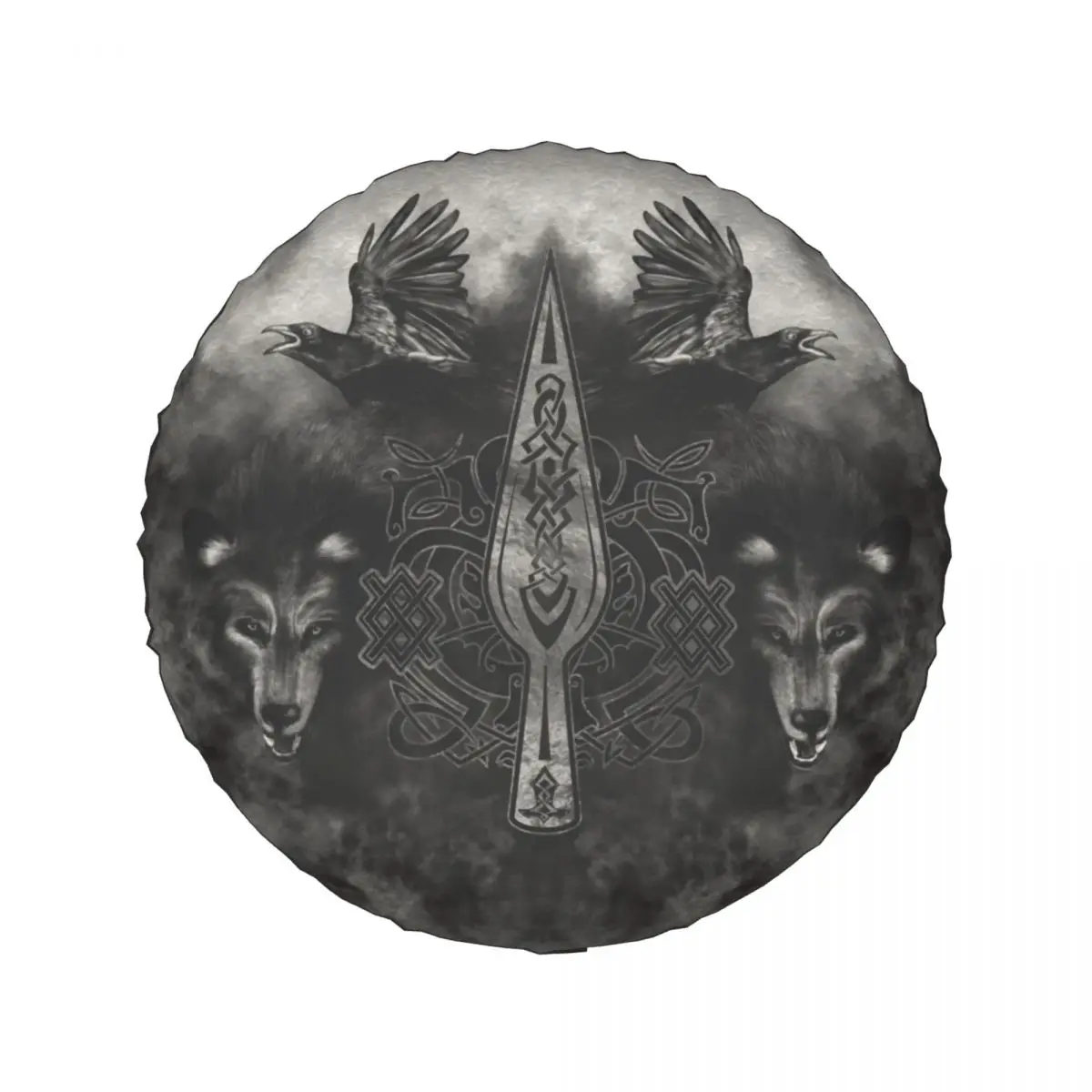 Gungnir Spear Of Odin Spare Tire Cover for Honda CRV Valhalla Viking Norse Wolf 4WD SUV Car Wheel Protector  Inch