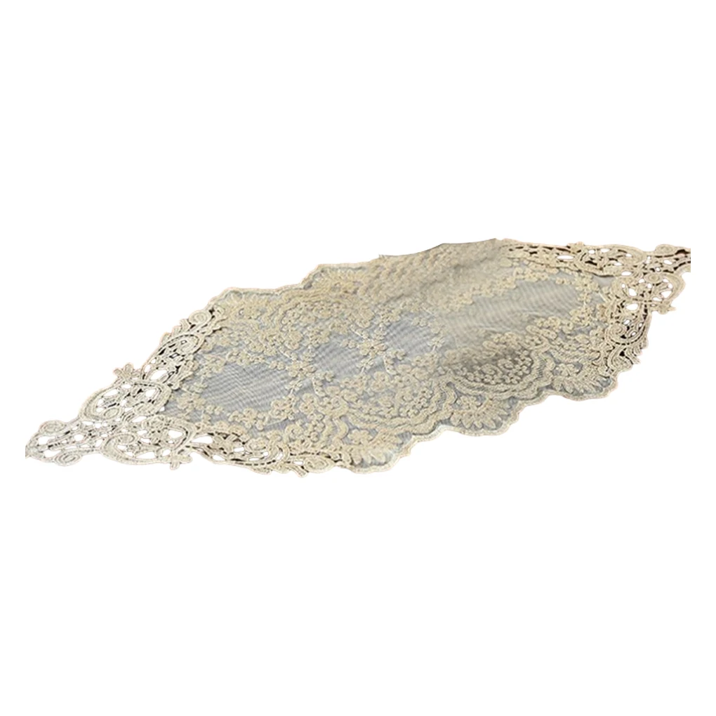 Table Flag Desk Runner Lace Hollow-out White Coffee Party Wedding Decoration TV Cabinet Tablecloth
