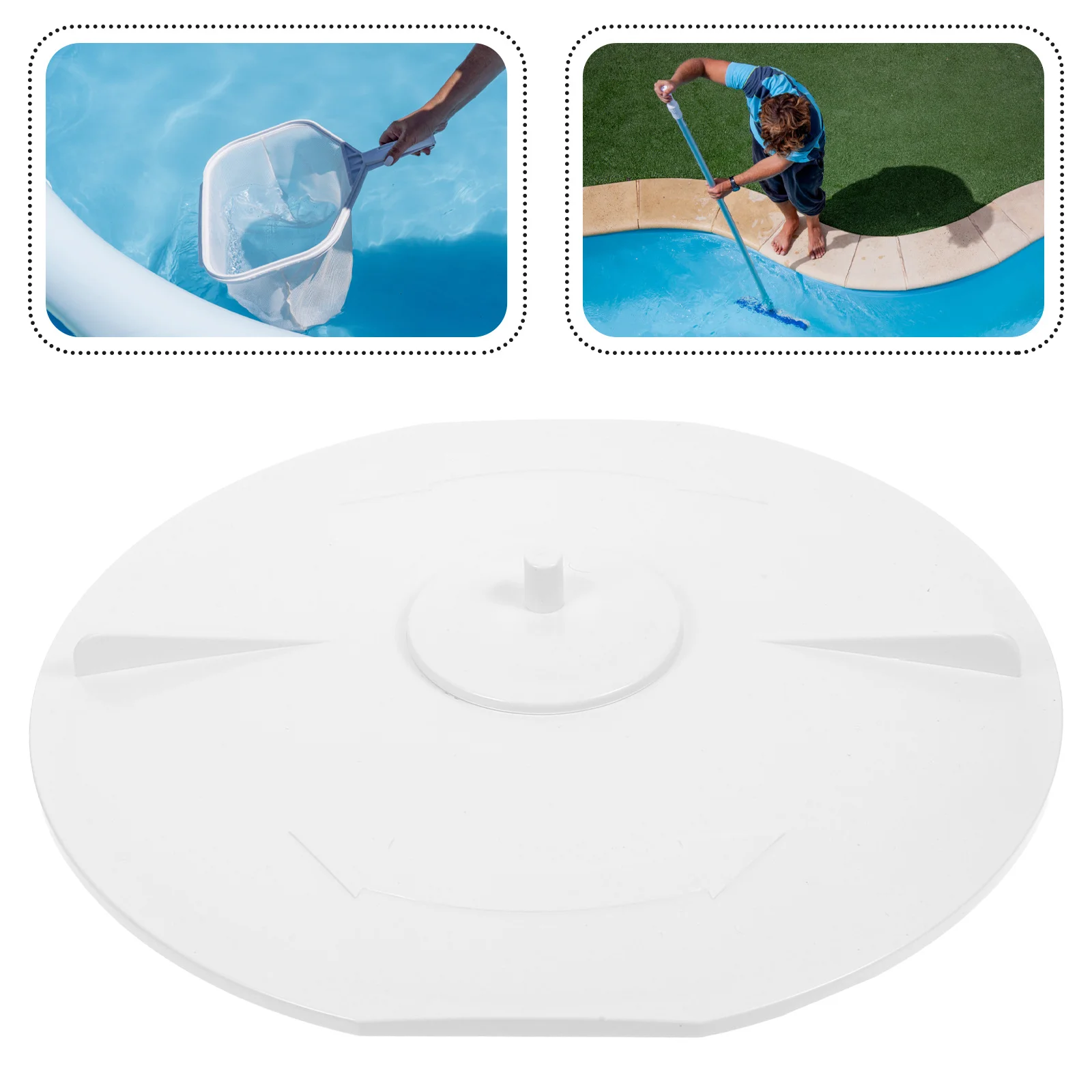 

ABS Pool Skimmer Cover Replacement Lid Universal Fit Skimmer Deck Cover for Inground Swimming Pools Round Lid Pool Accessory