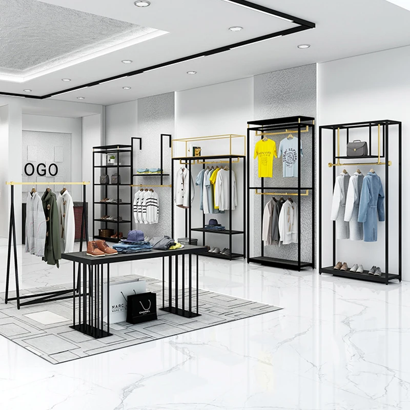 custom，Top Quality Display Rack Luxury Clothing Display Rack Clothes Hanger Fashion Clothing Display Rack