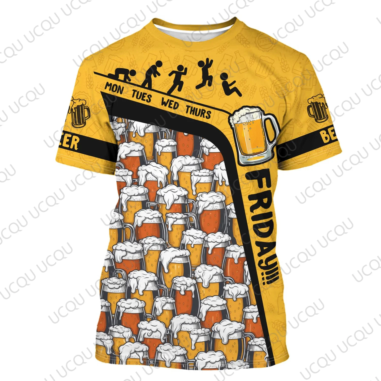 Funny Oktoberfest Beer Festival 3D Print T Shirt Beer Lover Graphic Tee Drinking Party Casual Short Sleeve Top