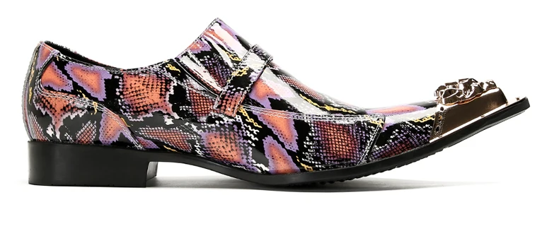 Herrenschuhe aus echtem Pythonleder, formelle Anzugschuhe mit Metallketten-Dekor, luxuriöse Modeschuhe für Frühling und Herbst, Business-Bankett-W – Detail 27