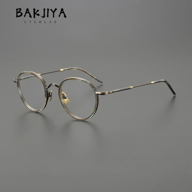 

Luxury Designer Handmade Acetate Titanium Oval Eyeglasses Frame Retro Tortoise Frame Men and Women Trendy Fashion Singles 2025