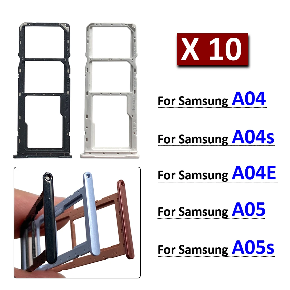 10Pcs/Lot, New For Samsung A04 A04s A04E A05 A05s SIM Card Tray Slot Holder Adapter Accessories