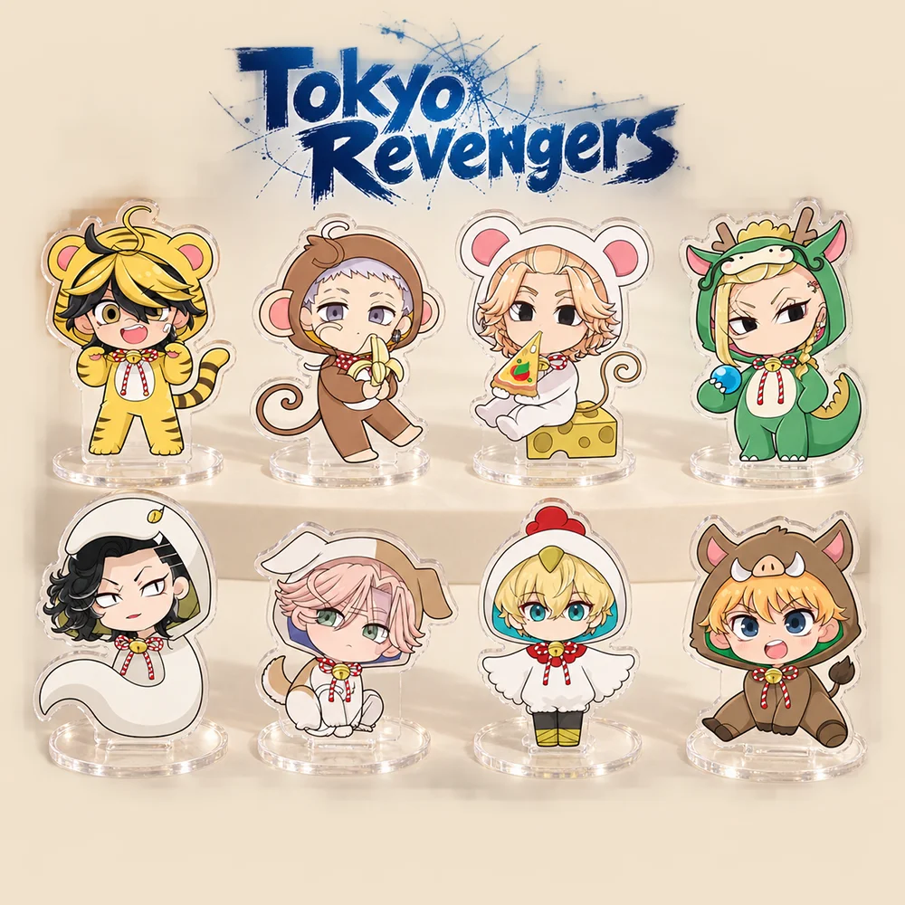 Tokyo Revengers 10cm Zodiac Animal Onesie Chibi Acrylic Stand Keychain Cute Anime Desktop Decor Fans Collectible Gift