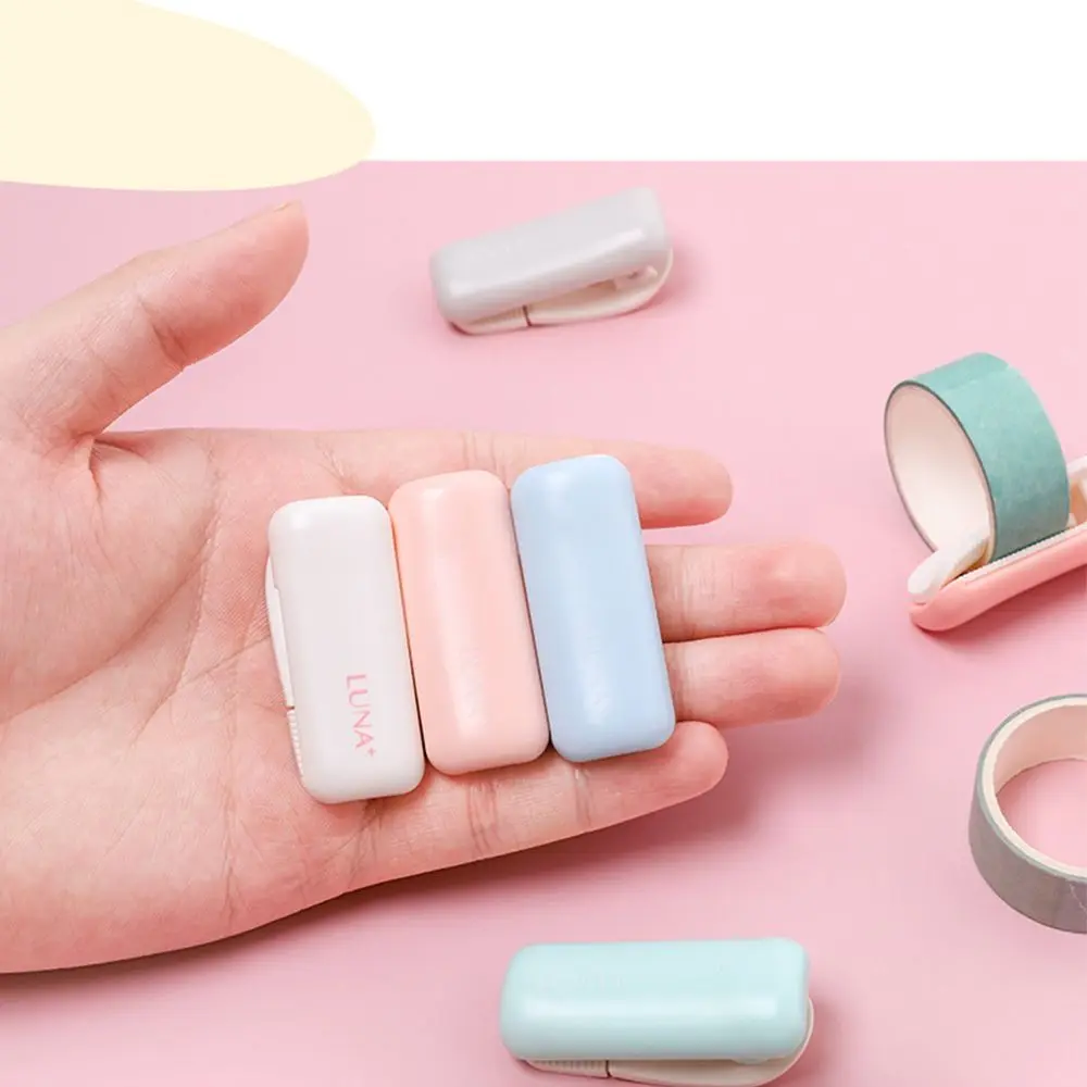 Tapes Stickers Solid Color Mini Washi Tape Cutter Clip Office Stationery Accessories Tape Dispenser