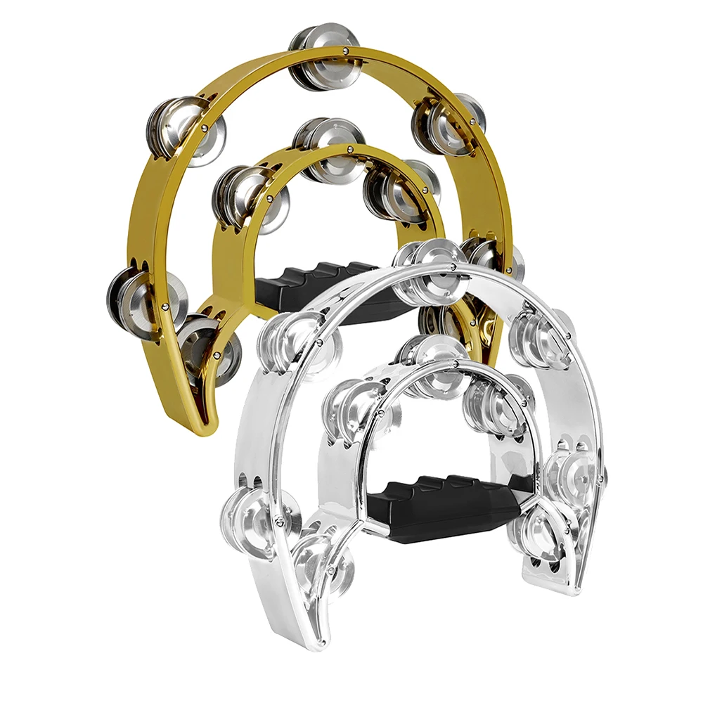 SLADE Handbell Tambourine Stainless Steel Material Electroplated Metal Drums For Party Game Music Toys Percussion Birthday Gifts