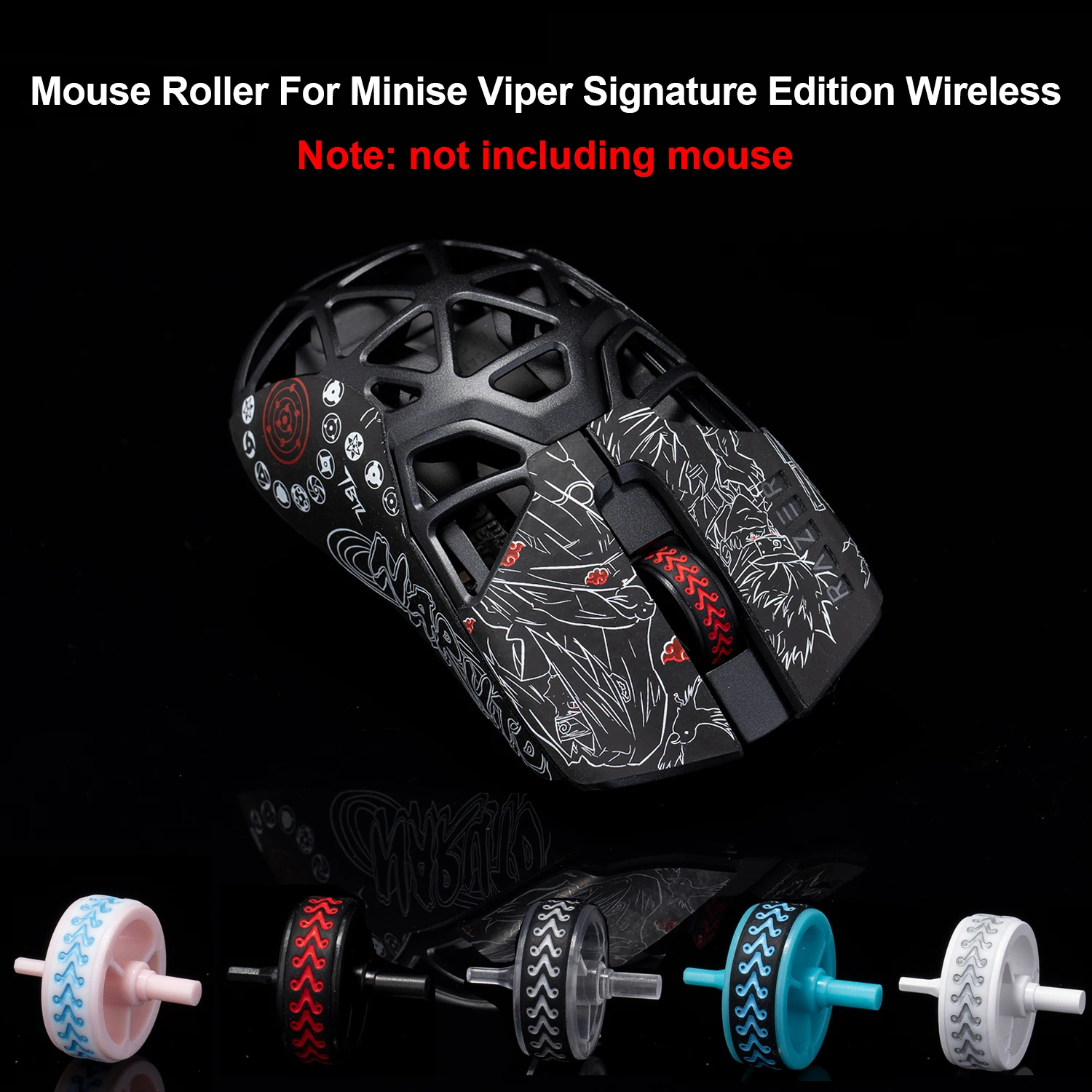 Mouse Roller For Minise Viper Signatu Wireless Mouse Replacement Scroll Wheel and Rubber Ring Collar set Pulley Mice Repair Tool