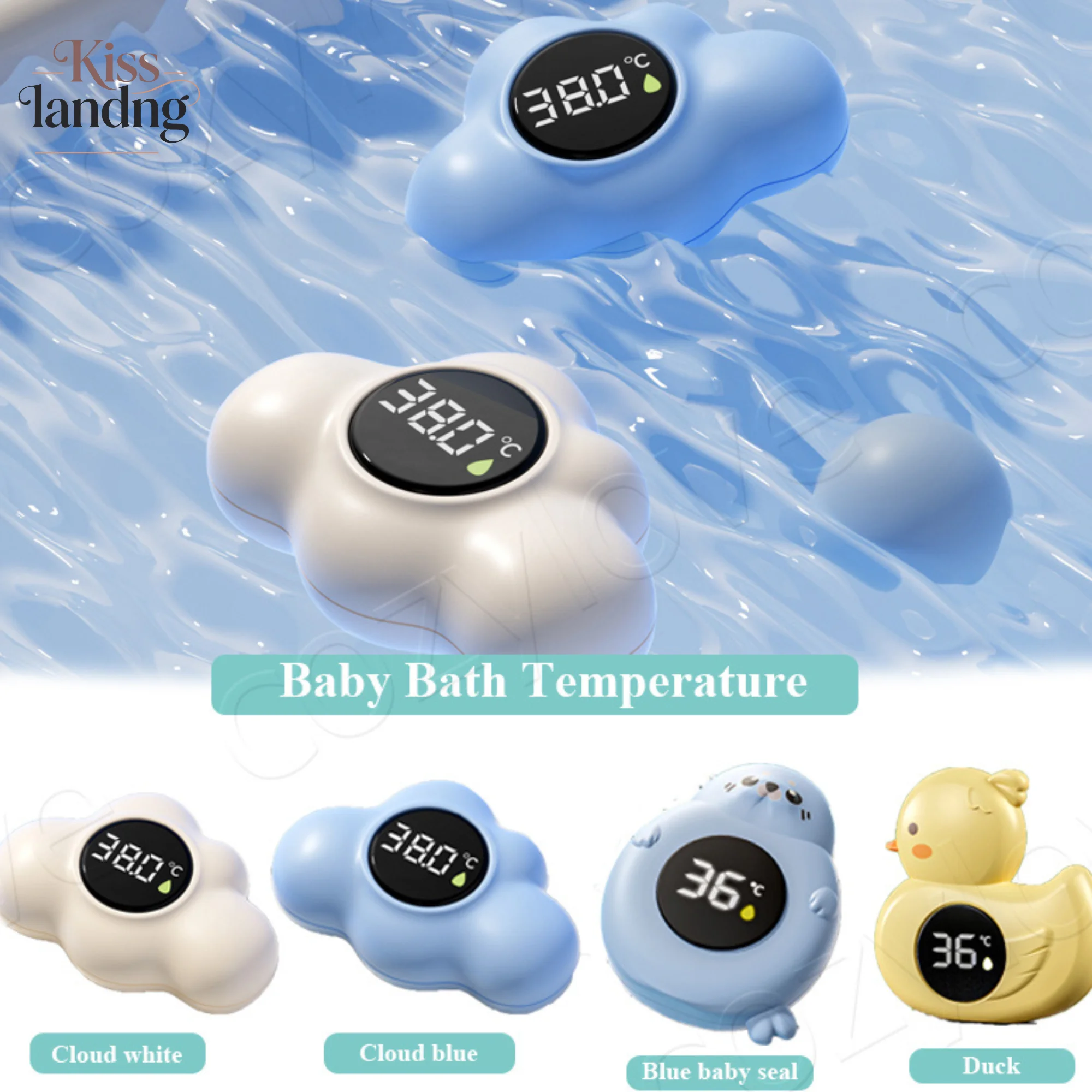 Baby Bath Thermometer Floating Water Temperature Meter with LED Display for Infant Safety