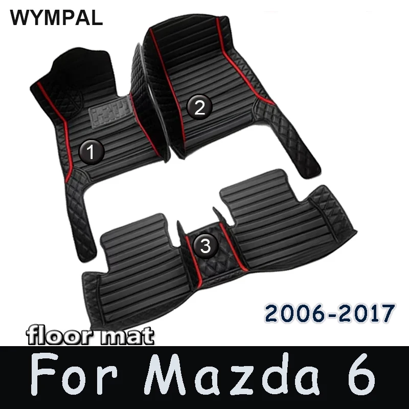 Car Floor Mats For Mazda 6 2006 2007 2008 2009 2010 2011 2012 2013 2014 2015 2016 2017 Auto Foot Pads Interior Accessories