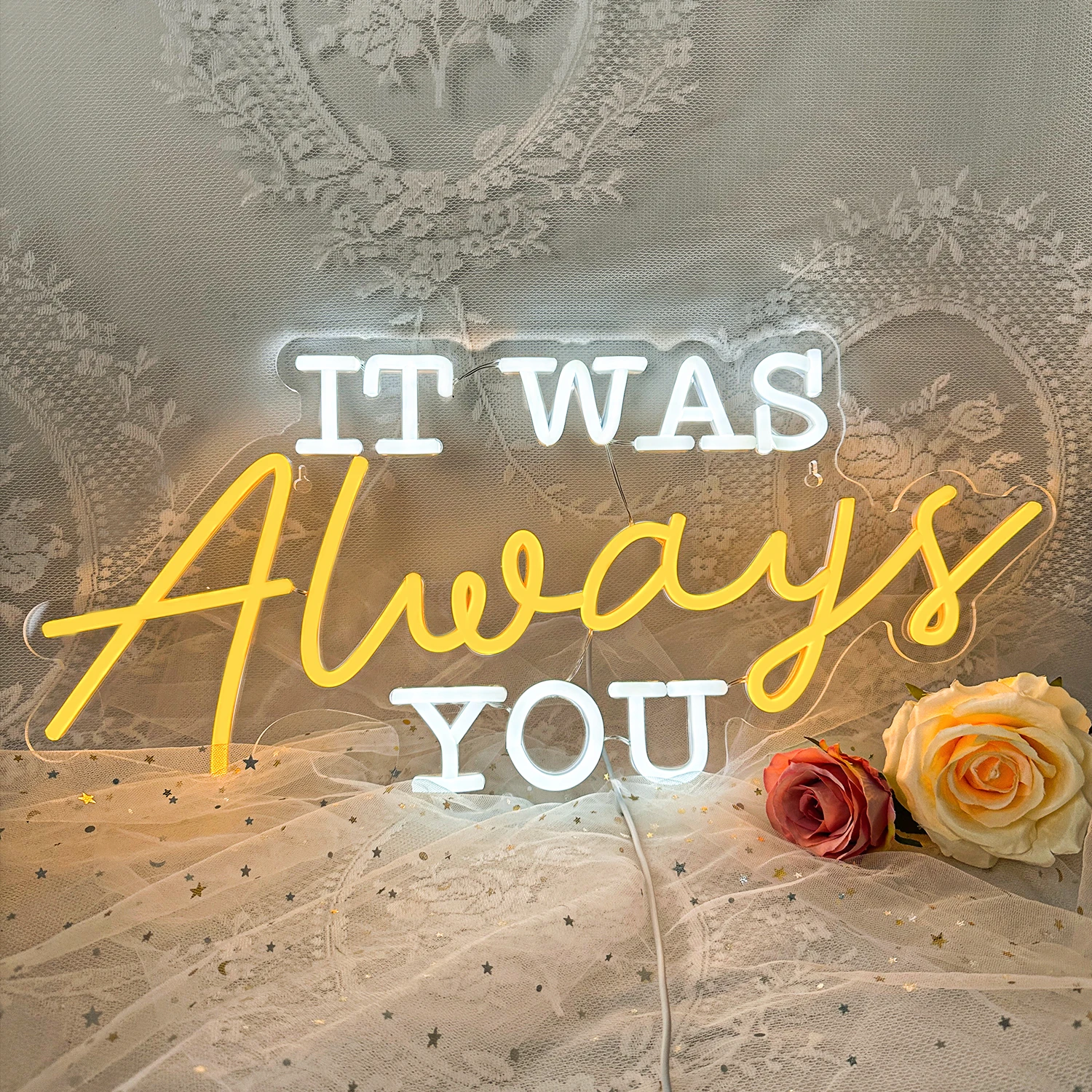 It Was Always You Neon Sign Board Custom Neon Art Party Proposal Mural Bedroom Roomdesign Wedding Ceremony Scene Wall Decoration