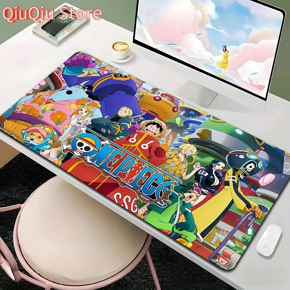 

1pc One Piece Anime Ninja Pirates P-IECES Gaming Mouse Pad & Keyboard Mat - Non-Slip Rubber Base, Large Desk Mat with, Zoro, San
