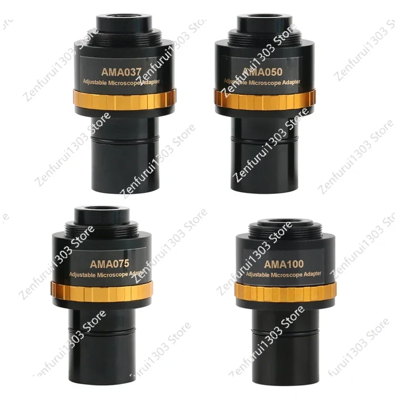AMA037 050 075 100 Adjustabl Microscope Eyepiece Connector 23.2mm To C Mount Adapter Lens For Stereo Microscope Video Camera