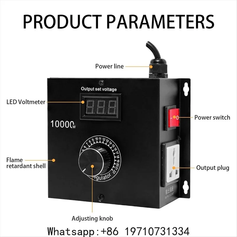 NEW 10000W SCR AC Variable Speed Controller, Fan and Motor Speed Control 120V-220V AC, 22A, Ideal for Electric Tools Eu Plug