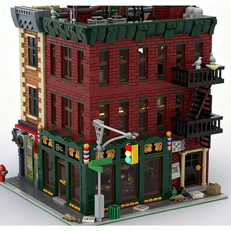 4975 قطعة MOC ركن صالون حلاقة وحدات نموذج اللبنات لعبة العمارة هدية الكريسماس تجميع الطوب الاطفال عيد ميلاد #2