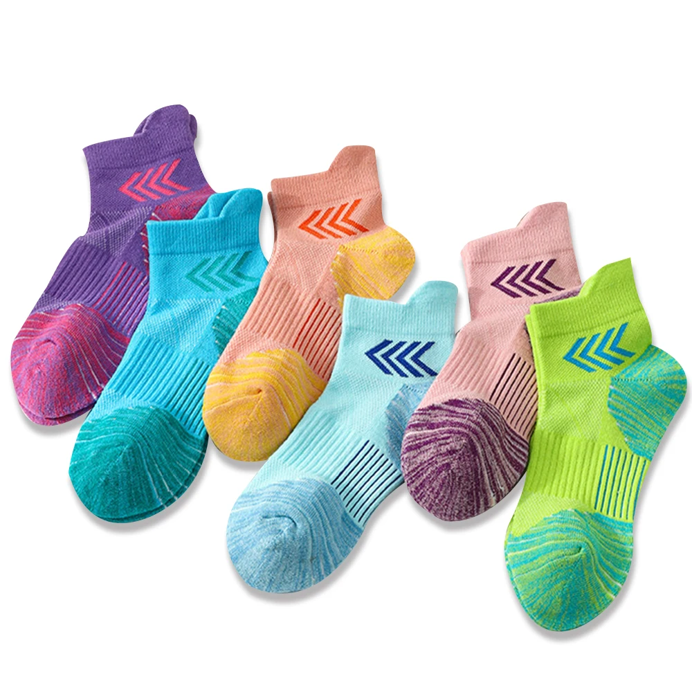 5 คู่ถุงเท้าบาสเกตบอลผู้หญิงถุงเท้ากีฬามาราธอนสำหรับผู้หญิงถุงเท้าการฝึกอบรมแบบมืออาชีพถุงเท้ายิมสำหรับผู้หญิง