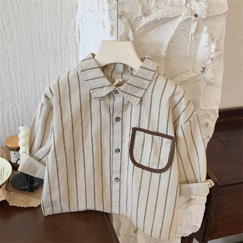 

2025Violet Spring Autumn Shirts Outwear Sunscreen Beach Children's Clothing Boys Baby's Kids Blouse Coat Jacket Outwear Cotton