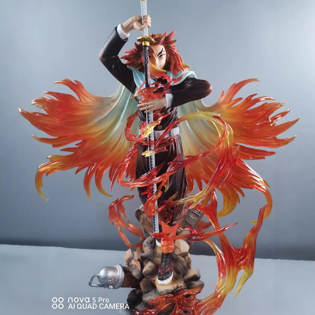 Ghost Slayer Blade Unlimited Train Flame Pillar Ghost Killing Team Purgatory Apricot Shoulang Pendant Model Box Set Handmade