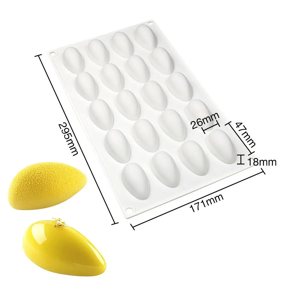 قالب سيليكون للشوكولاتة بقشرة ثلاثية الأبعاد ، قوالب موس ذاتية الصنع ، أدوات تزيين الكعك ، قالب صابون وشموع ، 20 تجويف #4