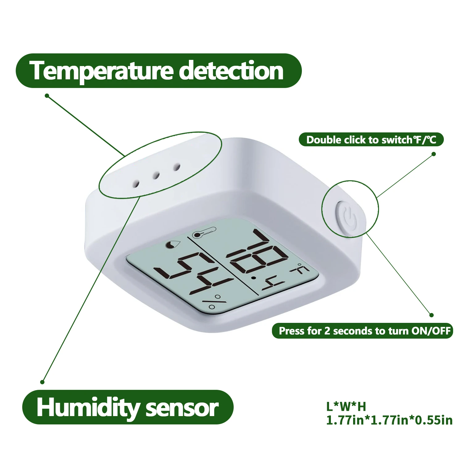 Reptile Thermometer and Hygrometer – Fast Accurate LCD Digital Temp & Humidity Meter for Bearded Dragon Tank Accessories