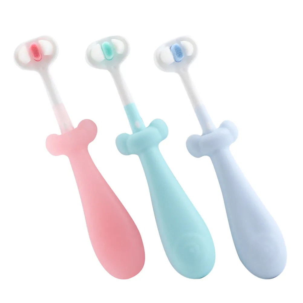 

3Pcs Baby Toothbrush Soft Bristles Manual Cleaning Cute Portable Kids Toothbrush Comfortable Grip Toddler Teeth Care