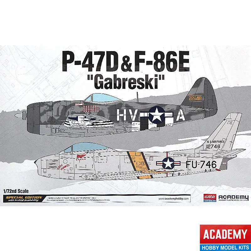 

Академия 12530 1/72 P-47D & F-84E Gabreski-набор пластиковых моделей самолетов