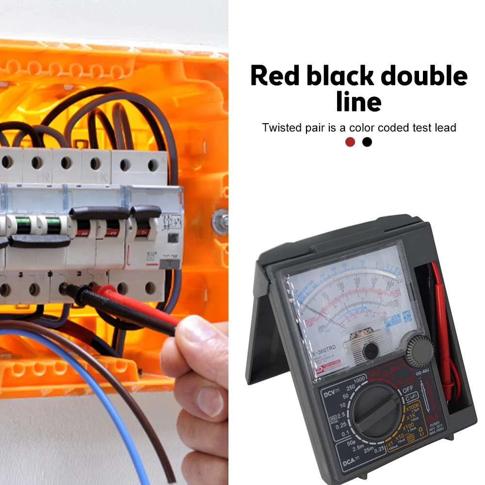 Imagem -04 - Analógico Multímetro com Sonda de Teste ac dc Tensão Atual Ponteiro Multi Meter Tester Diodo de Alta Precisão Ohm Tester Yx360trd